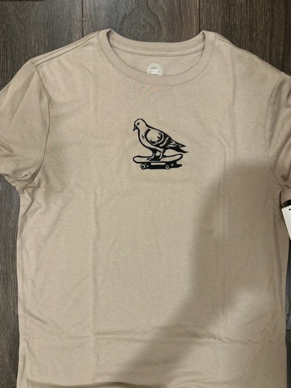 Handmade pigeon skateboard graphic tee